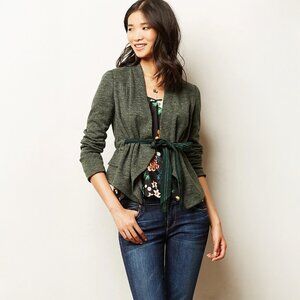 Cartonnier Draped Peplum Jacket in Moss - sz Large